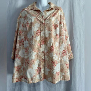 Apostrophe floral button up blouse, size 18w